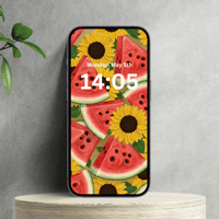 Watermelon And Sunflower Phone Screensaver