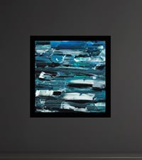Image 2 of 'Antarctica' - Abstract Palette Knife Acrylic on Canvas Panel, 8x8 Framed