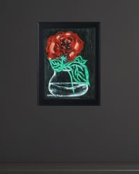 Image 2 of 'The Orb Weaver's Dream' - Acrylic on Canvas Panel, 5x7 Framed