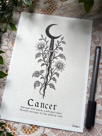 Image 1 of Cancer inspired zodiac sword giclee print