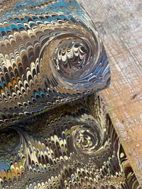 Image 4 of Marbled Paper #10 'Curl on Nonpareil' Marbled Paper