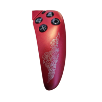 Image 2 of Custom Metallic Red PS5 DualSense Controller | Patterned Finish | V6 Hall Sensor Upgrade 