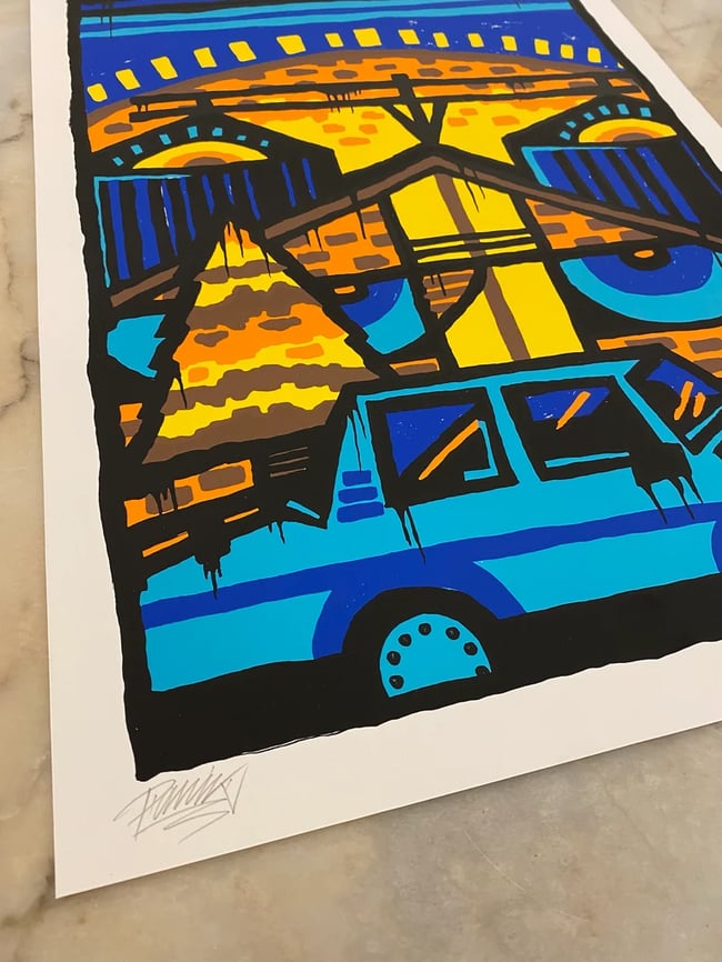 Panik x Grey Jam - 'Blues Cruz' Screenprint 