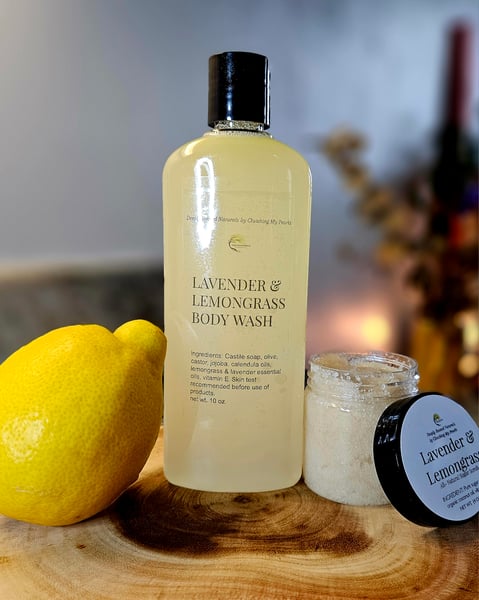 Image of Lavender & Lemongrass Body Wash 10 oz. + Free 4oz Sugar Scrub 
