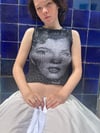 New merino wool knitted top M black nd white 
