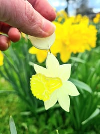 Image 3 of Yellow Daffodil Earrings 