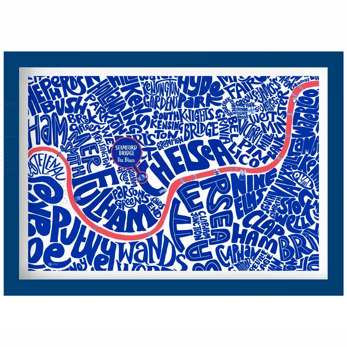 Image of Stamford Bridge - The Blues - West London Typographic Map