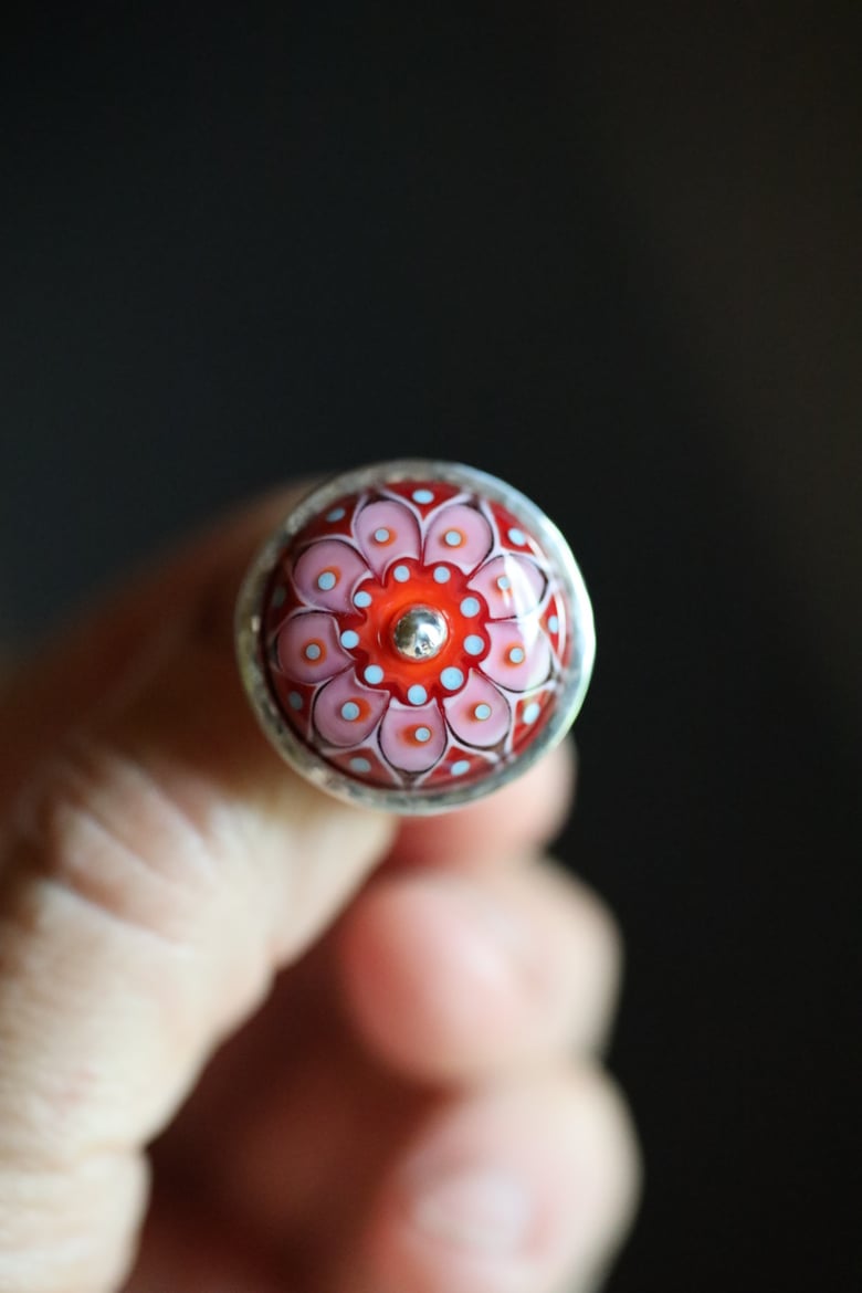 Image of Pink and Red Floral Ring