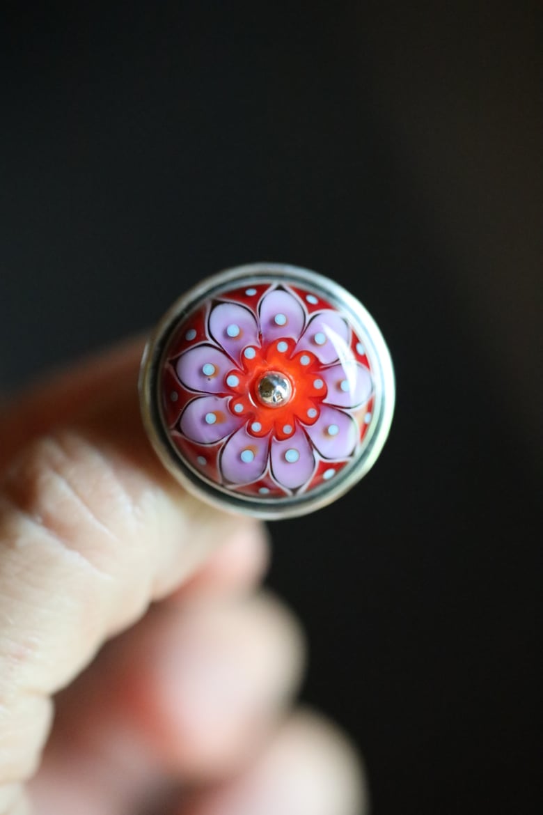 Image of Violet and Red Floral Ring