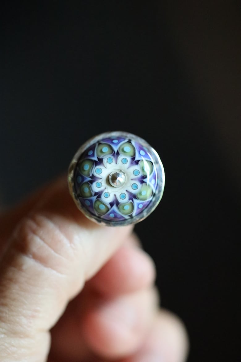 Image of Sage and Violet Floral Ring