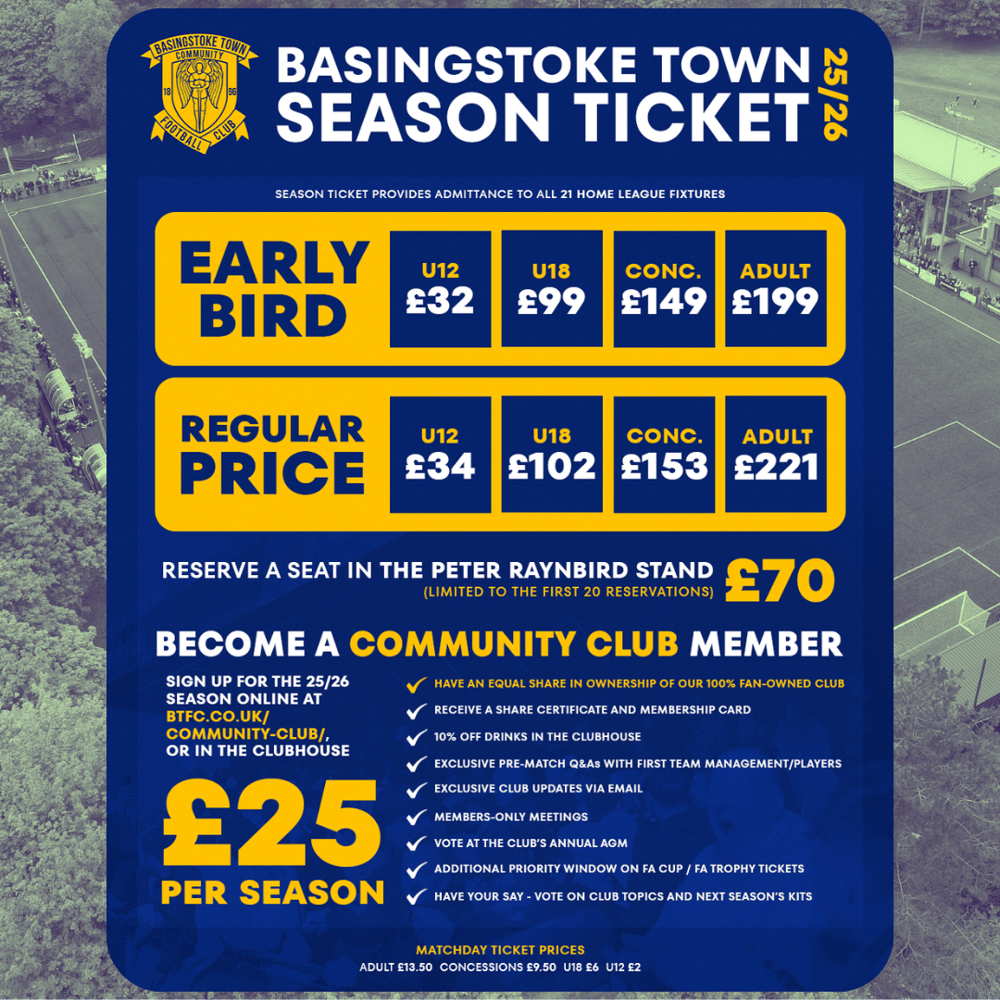 EARLY BIRD 2025/26 Season Ticket