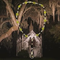 Image 1 of Gothic green and black beaded crystal necklace 