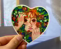 Image 1 of Strawberry Heart Sticker