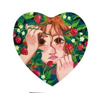 Image 2 of Strawberry Heart Sticker