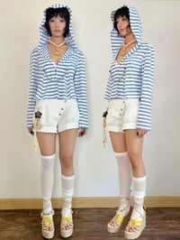 Image 2 of Navy-style striped sun-protective top