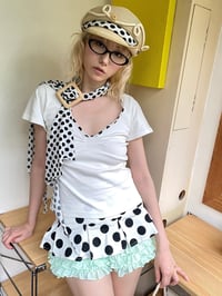 Image 4 of Polka dot layered-look stretchy lace pants