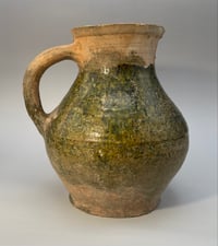 Image 2 of Medieval ; Late Fourteenth Century Rounded Jug ; Brill / Boarstall Ware, Buckinghamshire, England.