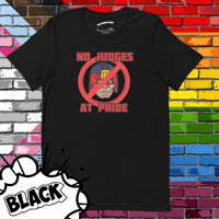 Image 2 of “No Judges at Pride” - 2000AD Judge Dredd T-Shirt 