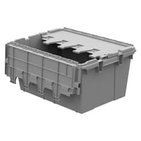 AC21150902 Grey, 21 x 15 x 9 Attached Lid Container, Traction Bottom