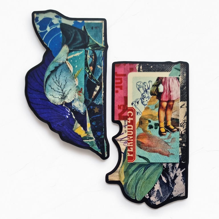 ‘alcyone’ and ‘anisette’ – mini collage cluster vinyl sticker duo Image 5