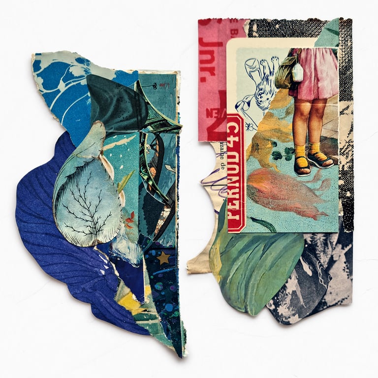 ‘alcyone’ and ‘anisette’ – mini collage cluster vinyl sticker duo Image 2