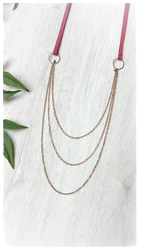 Image 4 of I FILI collana - Rosso fragola CASCATA Gold