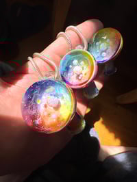 Image 5 of Rainbow Opal Gazer Cap Mushroom Pendants