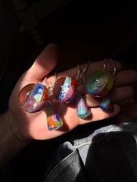 Image 4 of Rainbow Opal Gazer Cap Mushroom Pendants