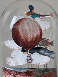 Image 3 of Handmade Paper Sculpture in Glass Dome