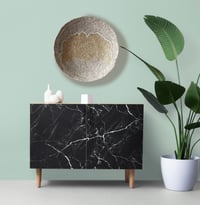 Image 2 of Golden ginkgo biloba leaf on a paper mache wall plate.