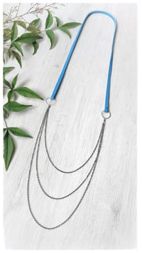 Image 4 of I FILI collana - Azzurro CASCATA Gunmetal