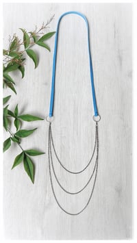 Image 2 of I FILI collana - Azzurro CASCATA Gunmetal