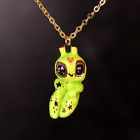 Floating Heart Alien Necklace