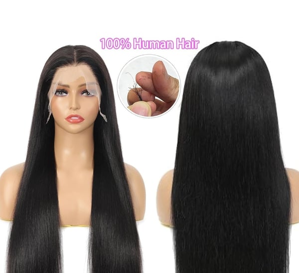 Image of 32 inch Lace Front Straight Human Hair Wig