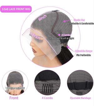 Image of 32 inch Lace Front Straight Human Hair Wig