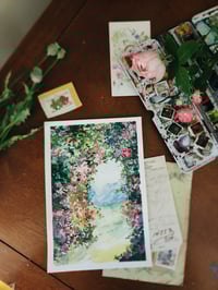 Image 2 of Through the Rosy Arch -Original Watercolor Painting 