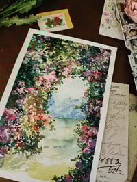 Image 3 of Through the Rosy Arch -Original Watercolor Painting 