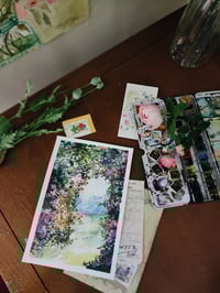 Image 4 of Through the Rosy Arch -Original Watercolor Painting 