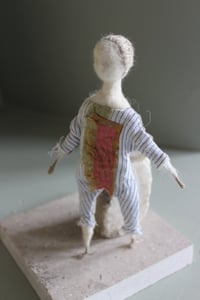 Image 4 of Needle Felted,  Japanese silk and Linen Art Doll, #3