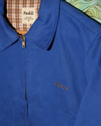 Image 3 of COTTON TWILLED SUEDE JACKET BLUE