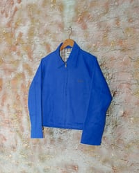 Image 2 of COTTON TWILLED SUEDE JACKET BLUE