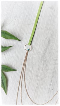 Image 7 of I FILI collana - Verde acido CASCATA Gold