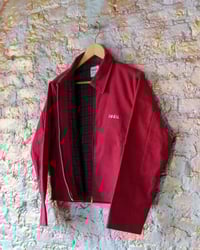 Image 1 of COTTON TWILLED SUEDE JACKET RED