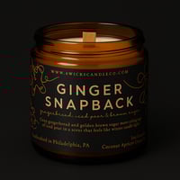 Image 1 of Ginger Snapback Candle - 5oz Amber Jar & Wood Wick 