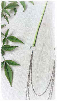 Image 6 of I FILI collana - Verde Acido CASCATA Gunmetal