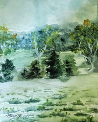 Image 4 of Rain Over the Mountain-Original Watercolor Painting 