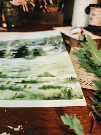 Image 2 of Rain Over the Mountain-Original Watercolor Painting 