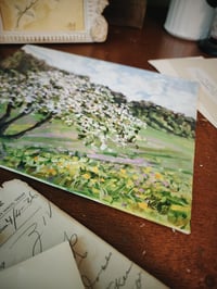 Image 3 of Apple Tree In Bloom -Plein Air Acrylic Painting 