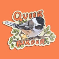 queer birder chickadee sticker