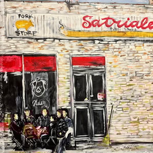 Afternoon @ Satriales ORIGINAL PAINTING on canvas 36x36"